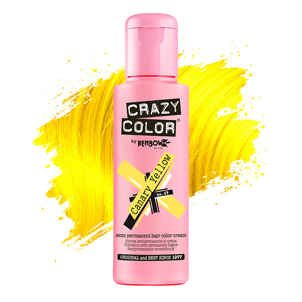 Тинт-краска для волос №49 желтая канарейка Crazy Color, 100 мл