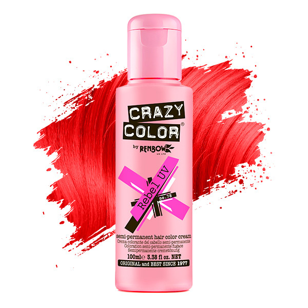 Тинт-краска для волос №78 светящийся розовое безумие ультрафиолет Crazy Color, 100 мл