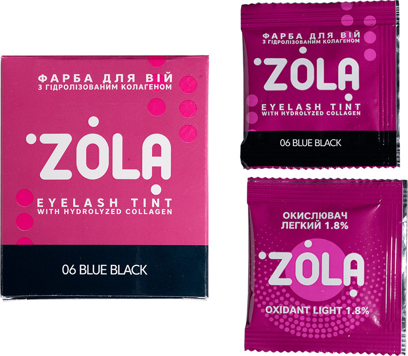 Фарба для вій у саше з окислювачем 06 Blue Black Zola, 2х5 мл
