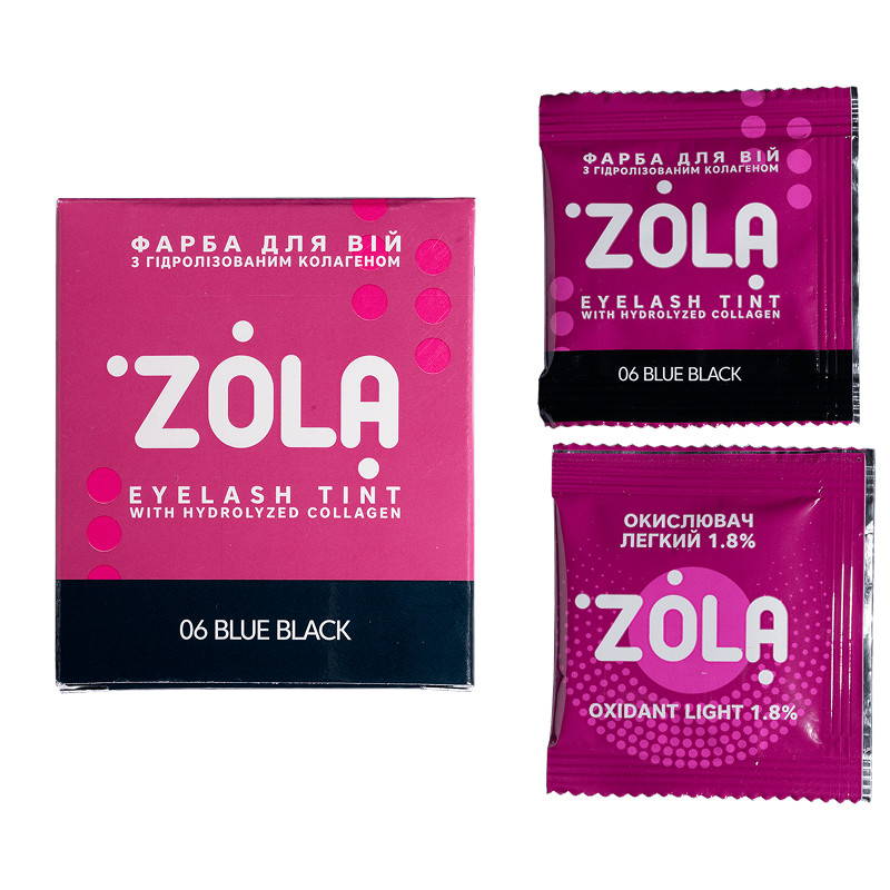 Фарба для вій у саше з окислювачем 06 Blue Black Zola, 2х5 мл  Фото 2 