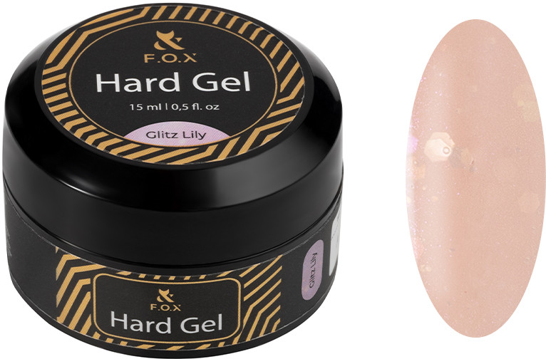 Строительный гель жидкий Hard gel Glitz Nude F.O.X, 15 мл