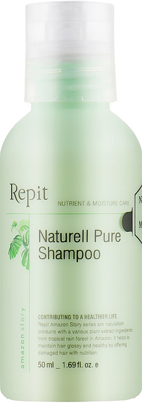 Шампунь для пошкодженного та нормального волосся Natural Pure Amazon Story Repit, 50 мл