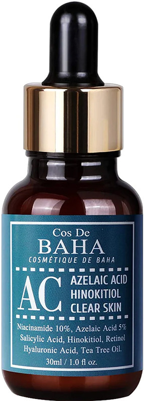 Сироватка для боротьби з акне AC Azelaic Acid Hinokitiol Clear Skin Serum Cos De Baha, 30 мл на beauty-prof.com Сироватка для боротьби з акне AC Azelaic Acid Hinokitiol Clear Skin Serum Cos De Baha, 30 мл