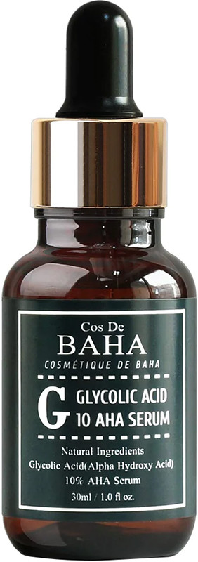 Сироватка для обличчя із гліколевою кислотою Glycolic Acid 10 AHA Serum Cos De Baha, 30 мл