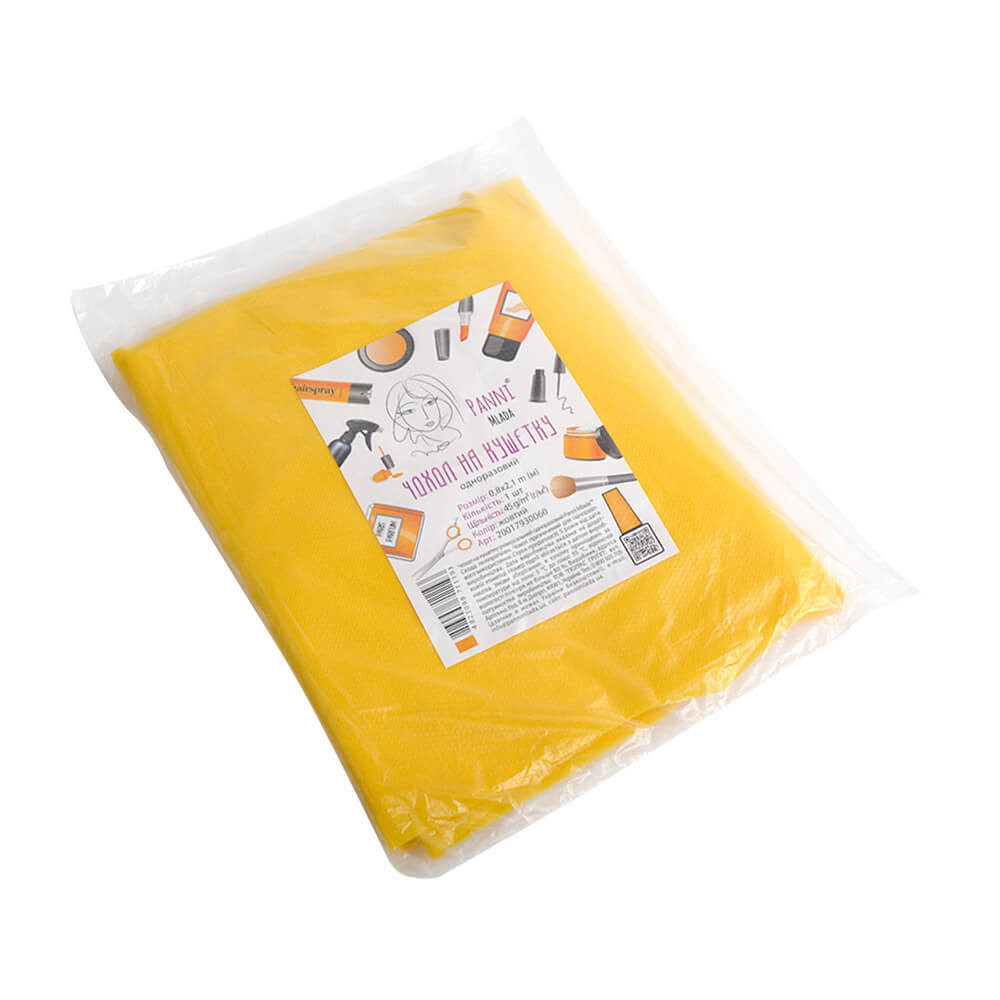 Чохол на кушетку універсальний Panni Mlada™ 0,8х2,1 м (1 шт/пач) зі спанбонду 45 г/м2 Колір: жовтий