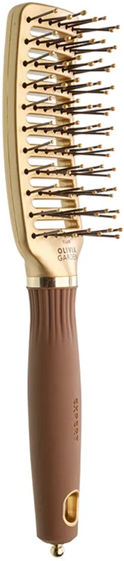 Щётка массажная EXPERT STYLE VENT Nylon Bristles Gold&Brown Olivia Garden  Фото 2 