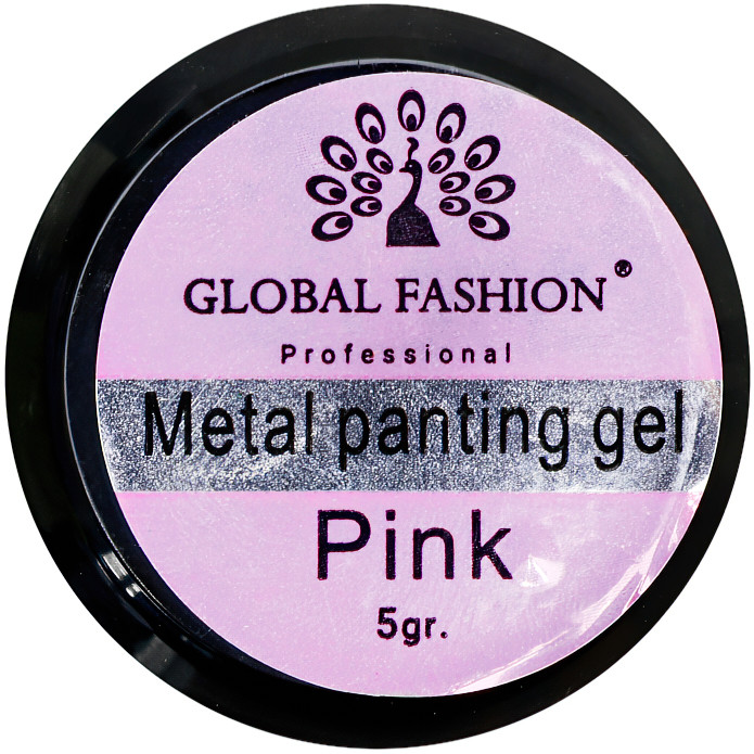 Гель-фарба дзеркальний ефект, Matallic Gel, Rose Pink Global Fashion, 5 гр на beauty-prof.com Гель-фарба дзеркальний ефект, Matallic Gel, Rose Pink Global Fashion, 5 гр