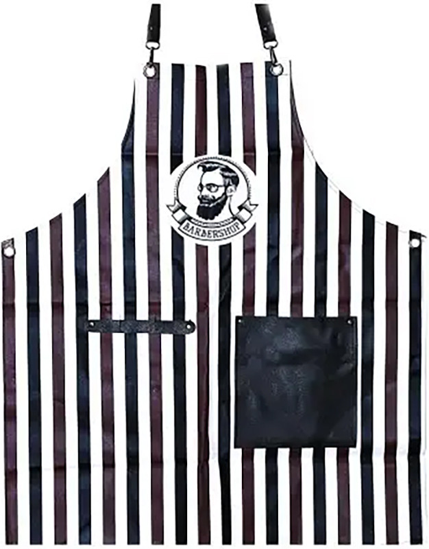 Фартух Barber у смужку шкірзам з кишенями Yre