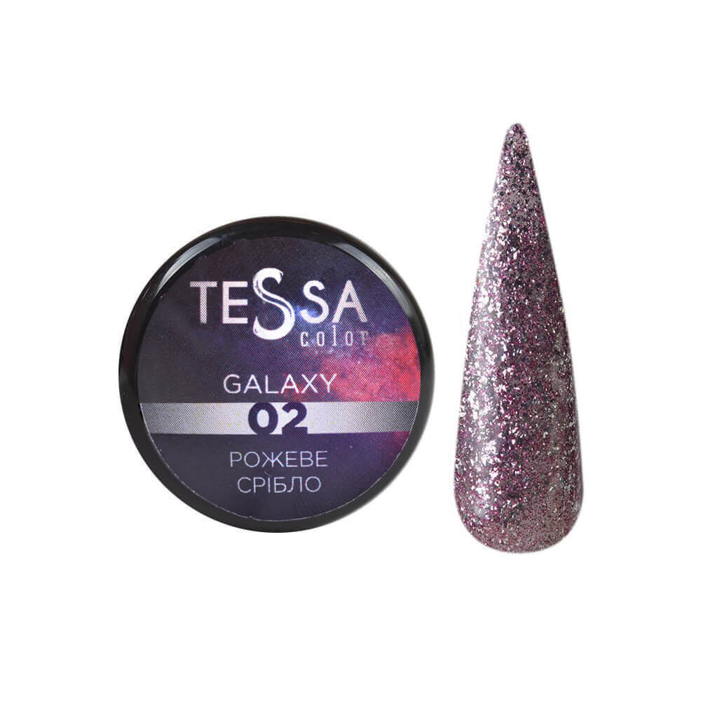 Гель-лак Galaxy 02 Рожеве срібло TESSA 5 мл