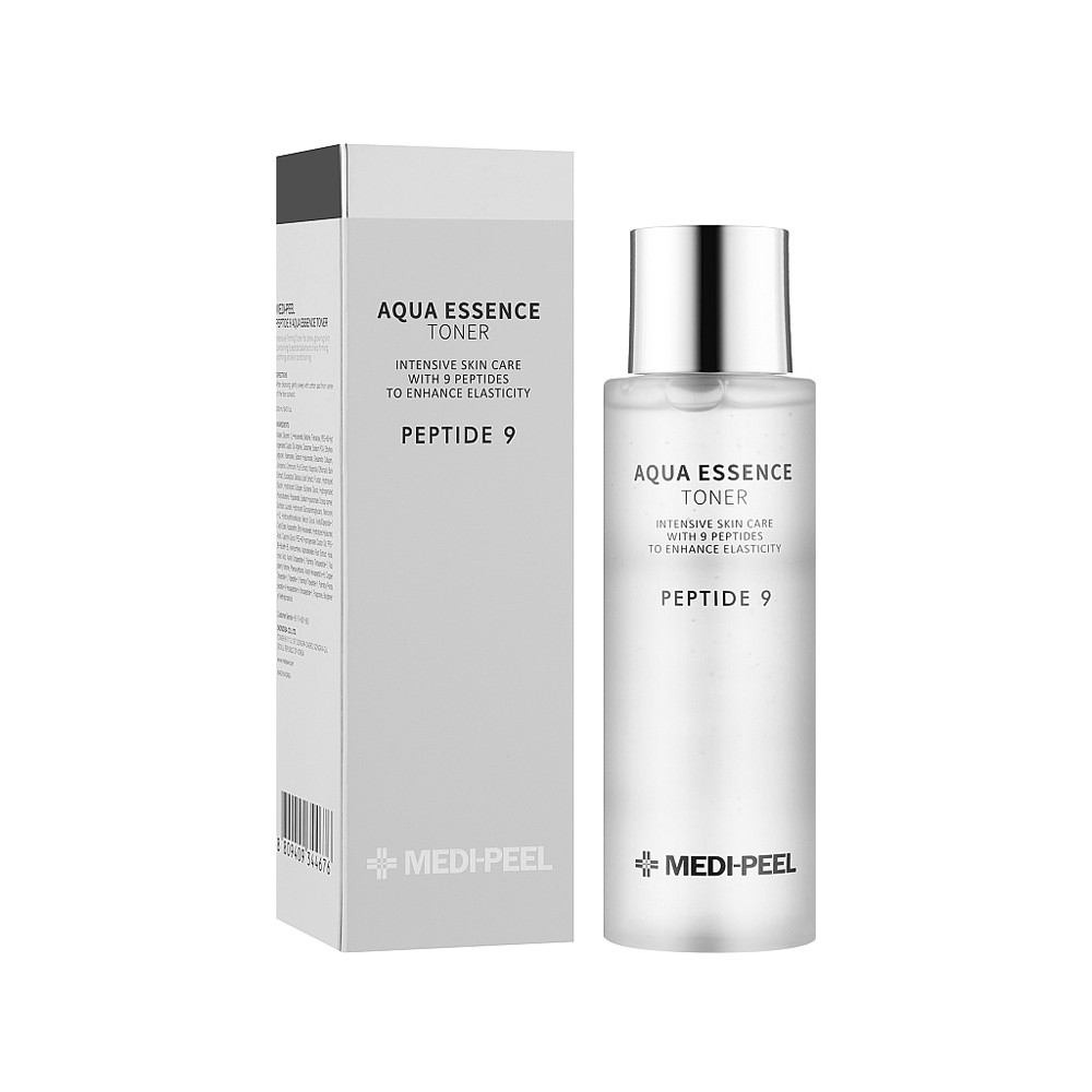 Есенція-тонер омолоджувальна з комплексом пептидів Peptide 9 Aqua Essence Toner Medi-PeeL, 250 мл на beauty-prof.com Есенція-тонер омолоджувальна з комплексом пептидів Peptide 9 Aqua Essence Toner Medi-PeeL, 250 мл