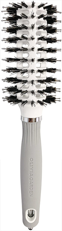 Брашинг для волосся Expert Blowout Vent Boar&Nylon WHITE&GREY Olivia Garden 30мм