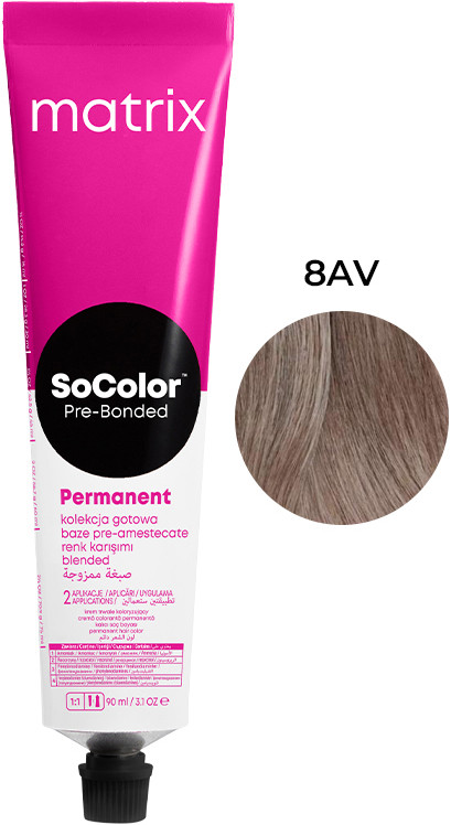 Крем-фарба для волосся PRE Bonded Socolor.beauty 8AV Matrix, 90 мл