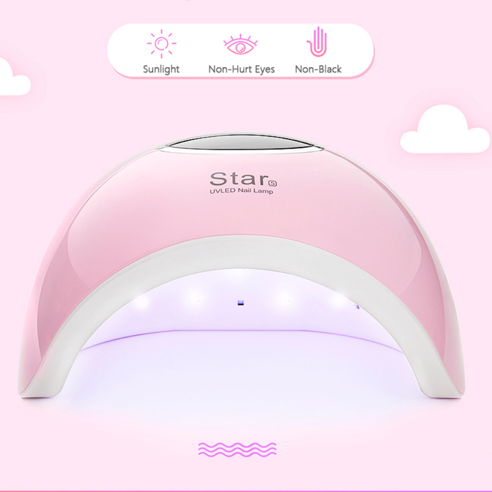 LED/UV Лампа STAR 5 гібридна (з дисплеєм) рожева 48 Вт  Фото 4 