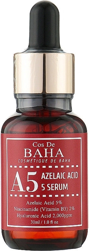 Сироватка з азелаїновою кислотою Azelaic Acid 5% Serum Cos De Baha, 30 мл на beauty-prof.com Сироватка з азелаїновою кислотою Azelaic Acid 5% Serum Cos De Baha, 30 мл