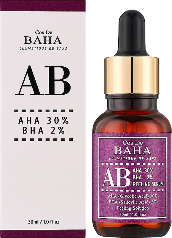 Пілінг-сироватка з кислотами AHA 30% BHA 2% Cos De BAHA, 30 мл  Фото 2 