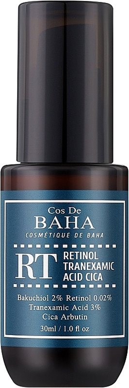 Сироватка з ретинолом та транексамовою кислотою Retinol Tranexamic Acid Cica Cos De Baha, 30 мл на beauty-prof.com Сироватка з ретинолом та транексамовою кислотою Retinol Tranexamic Acid Cica Cos De Baha, 30 мл