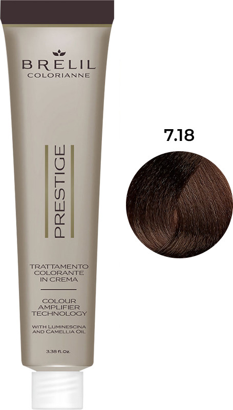 Фарба для волосся Colorianne Prestige 7/18, 100мл BRELIL