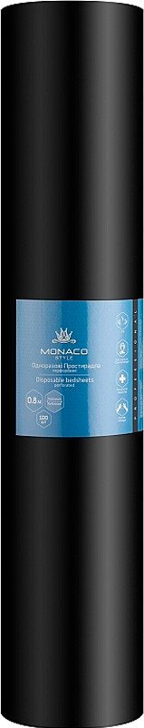 Простирадло ПЕРФ чорне 0,8х1,8м Monaco, 100 шт