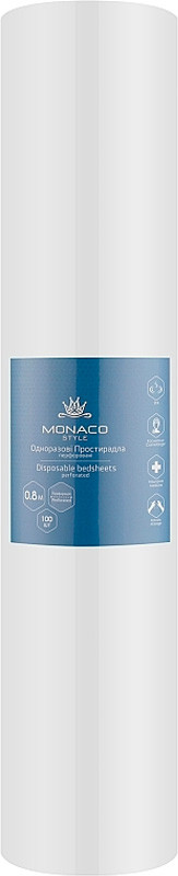 Простынь ПЕРФ белая 0,8х1,8м Monaco, 100 шт 