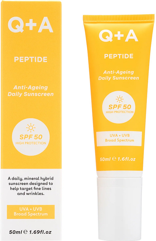 Крем для лица солнцезащитный антивозрастной SPF50 Q+A Peptide Anti-Ageing Daily Sunscreen, 50 мл на beauty-prof.com Фото 2 Крем для лица солнцезащитный антивозрастной SPF50 Q+A Peptide Anti-Ageing Daily Sunscreen, 50 мл Фото 2