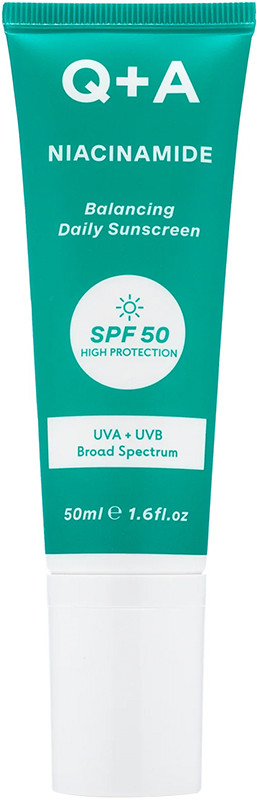 Крем для обличчя сонцезахисний балансуючий SPF50 Q+A Niacinamide Balancing Daily Sunscreen, 50 мл 