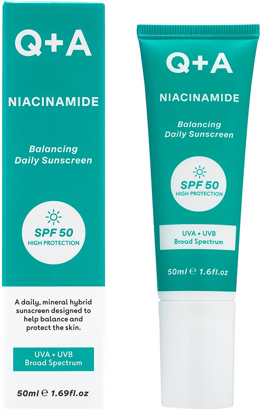 Крем для обличчя сонцезахисний балансуючий SPF50 Q+A Niacinamide Balancing Daily Sunscreen, 50 мл  Фото 2 