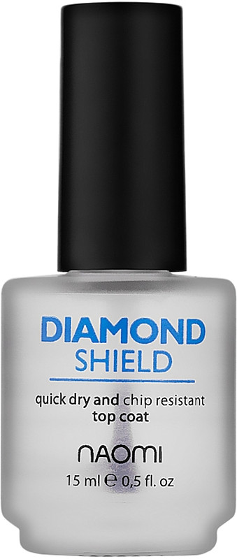 Швидкосохнучий закріплювач для нігтів Діамантовий блиск Diamond Shield Naomi, 15 мл