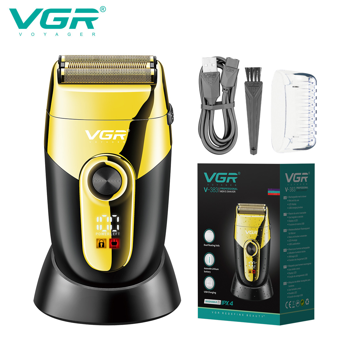 Электробритва V-383 IPX4 VGR  Фото 2 