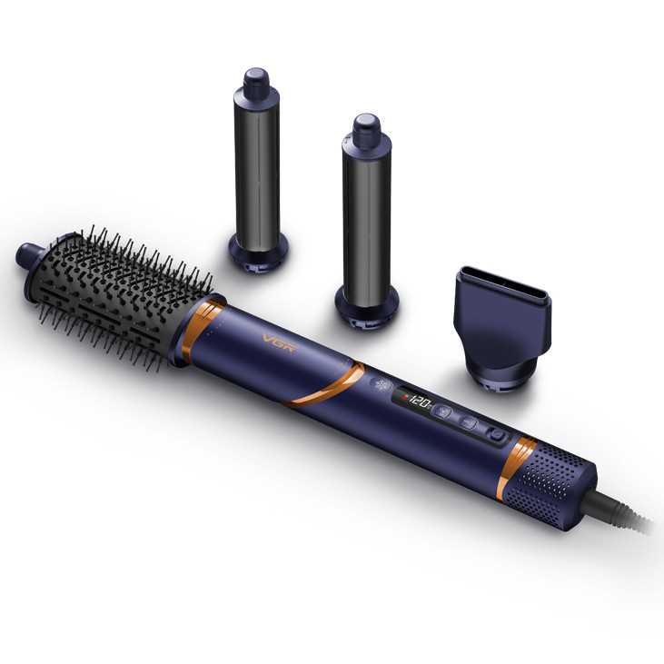 Фен-стайлер 4 в 1 (4 насадки) V-474 DARK BLUE Professional VGR