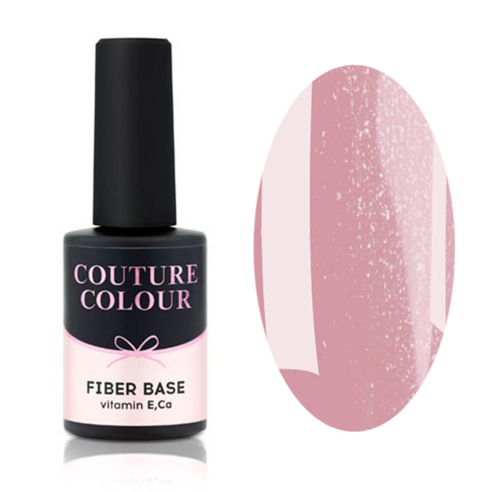 Основа під гель-лак з нейлоновим волокном Couture Colour Fiber Base Shimmer Pink, 9 мл
