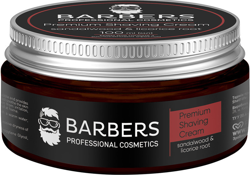 Крем для гоління з заспокійливим ефектом Sandalwood-Licorice Root Barbers, 100 мл