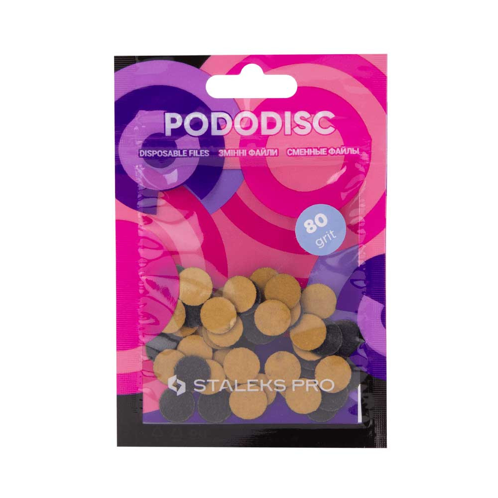 Сменные файлы для педикюрного диска Pododisc XS 80 грит Staleks Pro, 50 шт