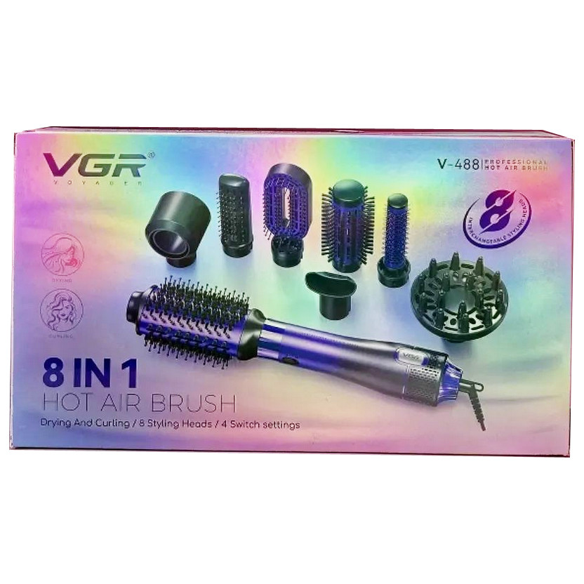 Фен-стайлер 8 в 1 PURPLE V-488 VGR на beauty-prof.com Фото 3 Фен-стайлер 8 в 1 PURPLE V-488 VGR Фото 3