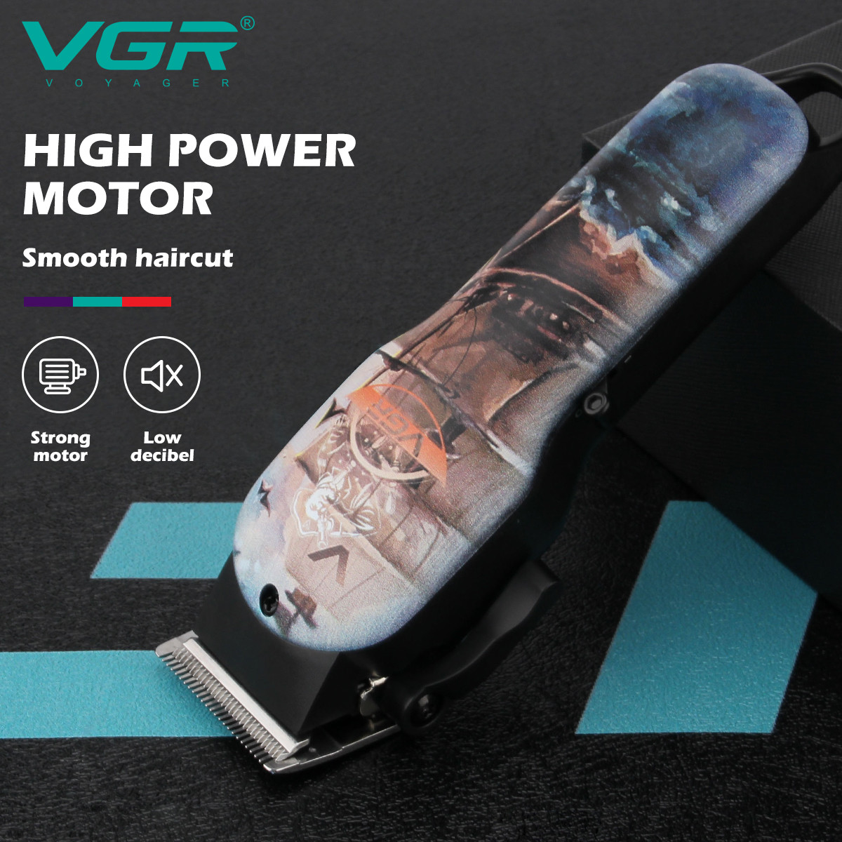 Машинка для стрижки акумуляторна (4 насадки) V-690 VGR  Фото 3 