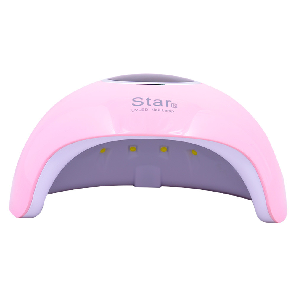 Лампа LED/UV STAR 6 гібридна (з дисплеєм) рожева, 24 Вт