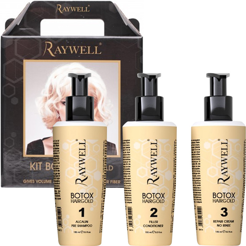 Набір (шампунь, філер, крем) BOTOX 24k Raywell, 3х150 мл