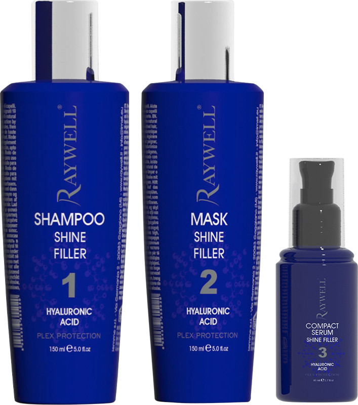 Набір для блиску волосся (шампунь, маска, сироватка) Shine Filler KIT Raywell, 3х150 мл на beauty-prof.com Фото 2 Набір для блиску волосся (шампунь, маска, сироватка) Shine Filler KIT Raywell, 3х150 мл Фото 2