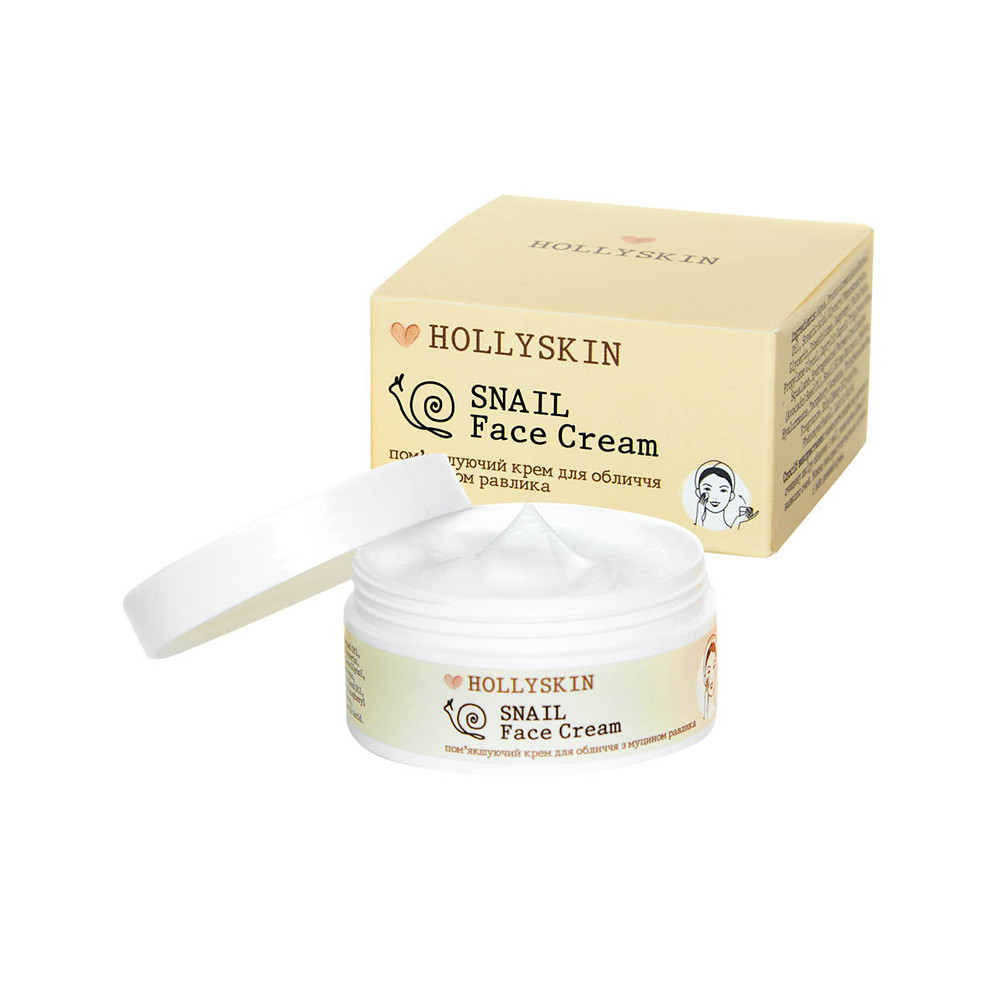 Пом'якшуючий крем для обличчя з муцином равлики Snail Face Cream HOLLYSKIN, 50мл