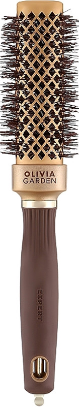 Брашинг термо EXPERT BLOWOUT STRAIGHT Wavy Bristle Gold&Brown Olivia Garden 30 мм