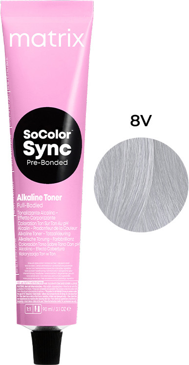 Фарба для волосся тонер PRE Bonded Socolor Sync 8V Matrix, 90 мл