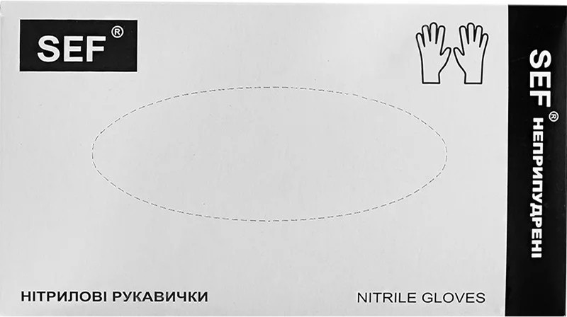 Перчатки нитриловые неопудренные, чёрные S 100 шт(3,0гр.) SEF на beauty-prof.com Фото 2 Перчатки нитриловые неопудренные, чёрные S 100 шт(3,0гр.) SEF Фото 2
