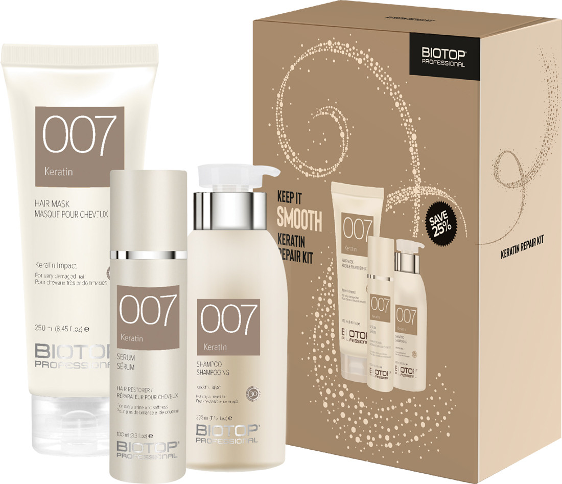 BIOTOP 007 Набір святковий Keratin 2022 (330 мл/250 мл/100 мл)