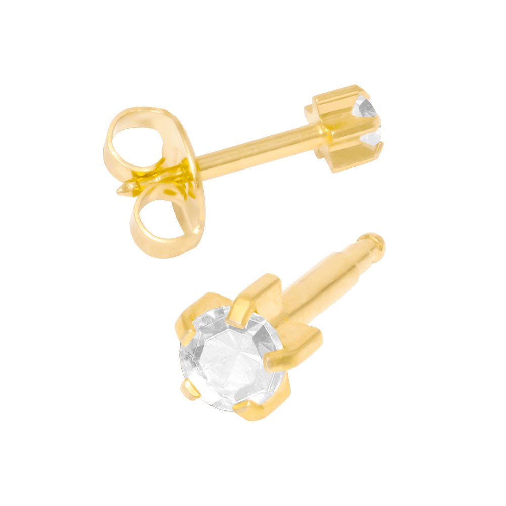 Сережки, великий циркон, органічне золото L 100 Y Studex, 4мм на beauty-prof.com Фото 2 Сережки, великий циркон, органічне золото L 100 Y Studex, 4мм Фото 2