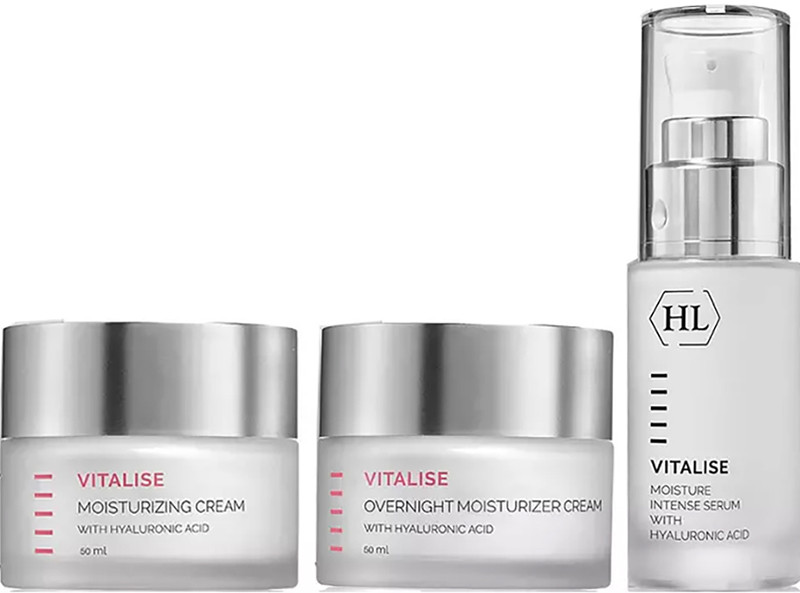 Набір для домашнього догляду за обличчям Vitalise Hydration Kit Holy Land, (сироватка 30 мл/денний крем 50 мл/нічний крем 50 мл) 