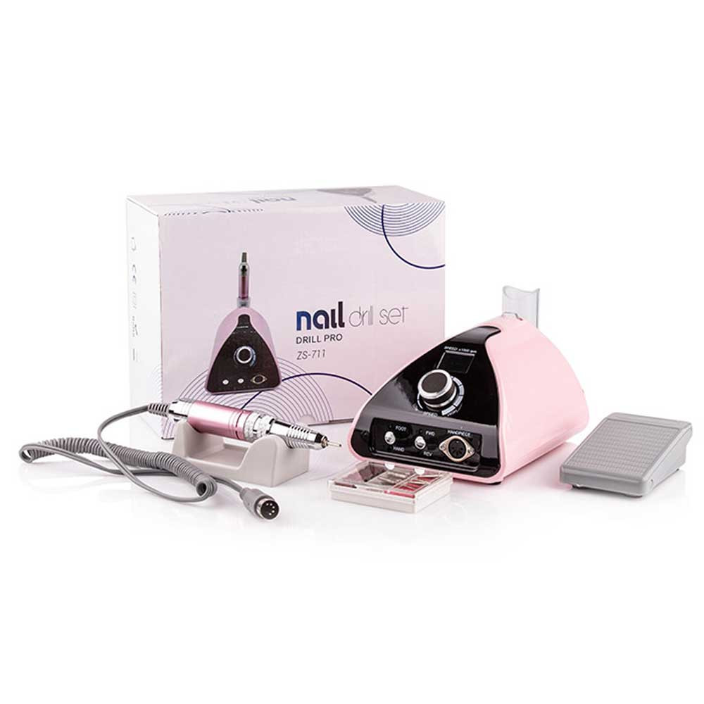 Фрезер для манікюру  ZS-711 65W 35000 об/мин. Nail Drill, рожевий