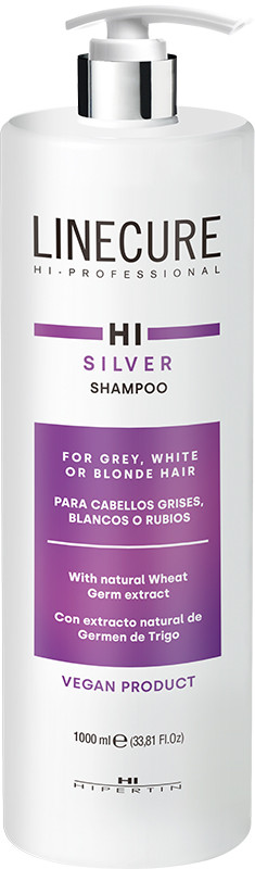 Шампунь для седых и светлых волос Linecure Vegan Silver HIPERTIN, 1000 мл