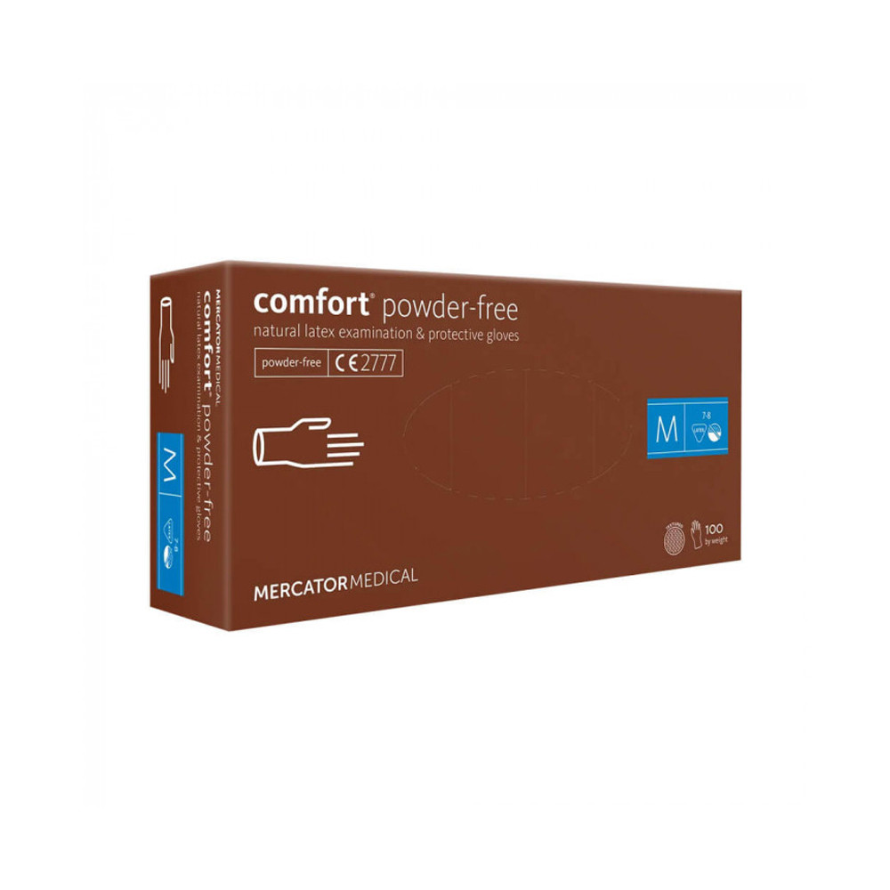 Рукавички латексні неопудрені M Comfort Powder Free, 100 шт на beauty-prof.com Фото 2 Рукавички латексні неопудрені M Comfort Powder Free, 100 шт Фото 2