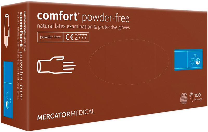 Латексні неприпудрені рукавички розмір L 100 шт COMFORT POWDER-FREE Etto