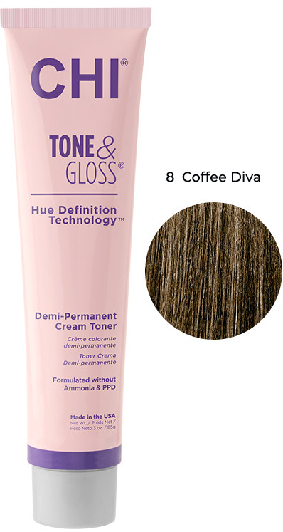 Тонер кремовий безаміачний для волосся Coffee Diva Tone&Gloss CHI, 85 г