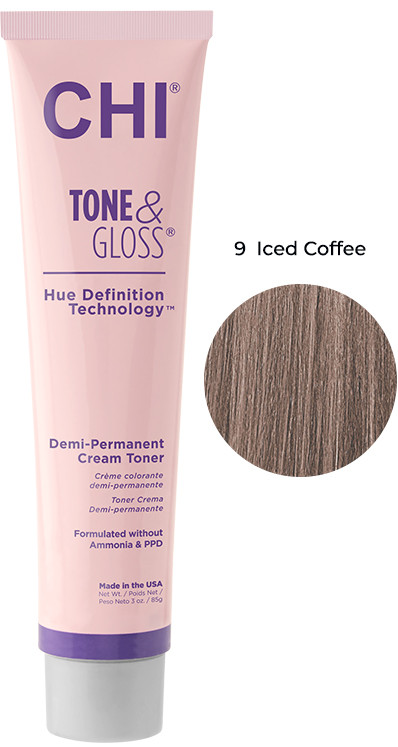 Тонер кремовий безаміачний для волосся Iced Coffe Tone&Gloss CHI, 85 г
